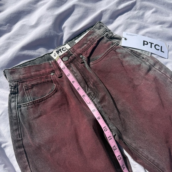PTCL Coated Straight Leg Jeans Women’s 26 Red Grey Denim Ethical Brand - Picture 4 of 8